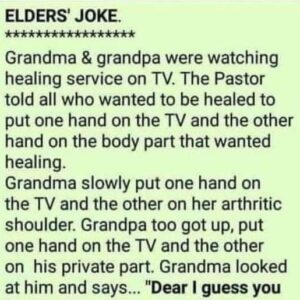 ELDERS’ JOKE.