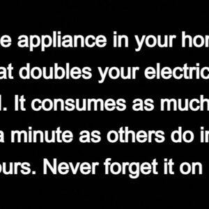 The appliance in your home that doubles your electricity bill. It consumes as much in a minute as others do in hours.