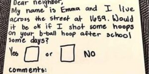 Neighbour Has Perfect Response To Little Girl’s Note Asking To Use Their Hoop.  More in Comments