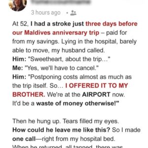 “Husband Went to the Maldives After My Stroke—He Returned to a Big Surprise”