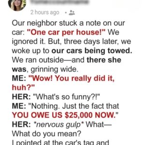 Our Meddling Neighbor Got Our Cars Towed from Our Own Driveway—She Paid a Great Price in Return