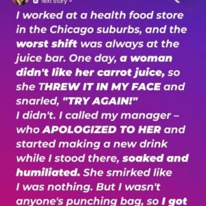 Entitled Customer Threw Fresh Juice at Me – I’m Not a Doormat, So I Taught Her a Lesson She Won’t Forget