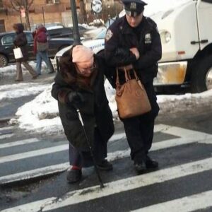 Although a police officer stopped traffic for her, I didn’t start crying for that reason.