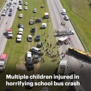 Multiple kids trapped in wreckage after school bus rolls over on way back from field trip