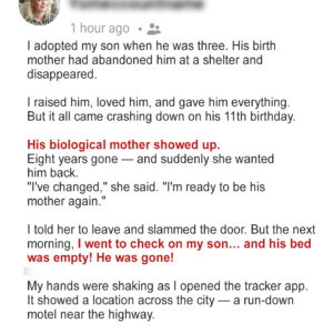 My Son’s Biological Mother Showed Up on Our Doorstep 8 Years After Abandoning… My Son’s Biological Mother Showed Up on Our Doorstep 8 Years After Abandoning…
