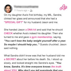 My MIL Publicly Gifted My Husband a DNA Test on My Daughter’s First Birthday