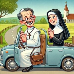 A priest offered a nun a lift